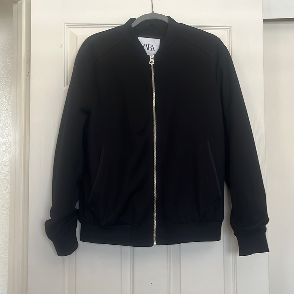 Zara Mens Pique Bomber Jacket like New!